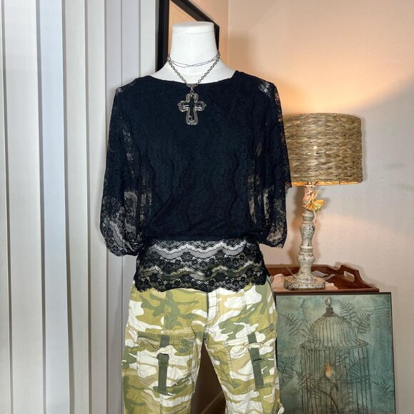 Y2k Wet Seal Lace Blouse - Picture 1 of 4